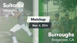 Matchup: Sultana  vs. Burroughs  2016