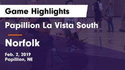 Papillion La Vista South  vs Norfolk  Game Highlights - Feb. 2, 2019