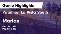 Papillion La Vista South  vs Marian  Game Highlights - Feb. 21, 2020