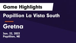 Papillion La Vista South  vs Gretna  Game Highlights - Jan. 22, 2022