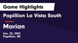Papillion La Vista South  vs Marian  Game Highlights - Jan. 25, 2022