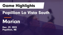 Papillion La Vista South  vs Marian  Game Highlights - Dec. 29, 2023