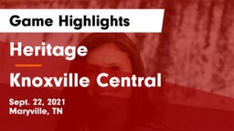 Heritage  vs Knoxville Central  Game Highlights - Sept. 22, 2021