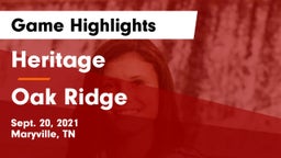 Heritage  vs Oak Ridge  Game Highlights - Sept. 20, 2021