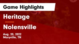 Heritage  vs Nolensville  Game Highlights - Aug. 20, 2022