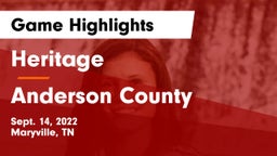 Heritage  vs Anderson County  Game Highlights - Sept. 14, 2022