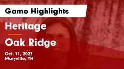 Heritage  vs Oak Ridge  Game Highlights - Oct. 11, 2022