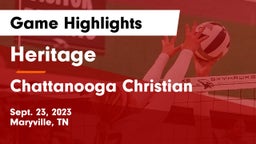 Heritage  vs Chattanooga Christian  Game Highlights - Sept. 23, 2023