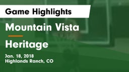 Mountain Vista  vs Heritage  Game Highlights - Jan. 18, 2018
