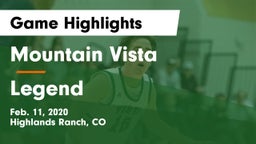 Mountain Vista  vs Legend  Game Highlights - Feb. 11, 2020