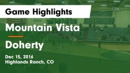 Mountain Vista  vs Doherty  Game Highlights - Dec 15, 2016