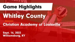 Whitley County  vs Christian Academy of Louisville Game Highlights - Sept. 16, 2022
