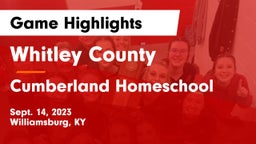 Whitley County  vs Cumberland Homeschool Game Highlights - Sept. 14, 2023
