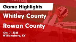 Whitley County  vs Rowan County  Game Highlights - Oct. 7, 2023