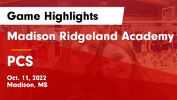 Madison Ridgeland Academy vs PCS Game Highlights - Oct. 11, 2022