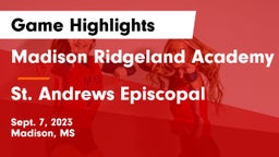 Madison Ridgeland Academy vs St. Andrews Episcopal  Game Highlights - Sept. 7, 2023