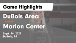 DuBois Area  vs Marion Center Game Highlights - Sept. 26, 2022