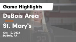 DuBois Area  vs St. Mary's Game Highlights - Oct. 10, 2022