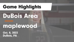 DuBois Area  vs maplewood Game Highlights - Oct. 8, 2022