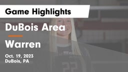 DuBois Area  vs Warren  Game Highlights - Oct. 19, 2023