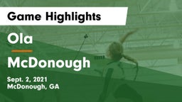Ola  vs McDonough  Game Highlights - Sept. 2, 2021