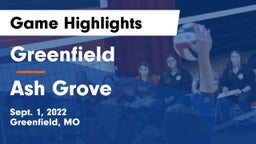 Greenfield  vs Ash Grove  Game Highlights - Sept. 1, 2022
