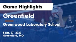 Greenfield  vs Greenwood Laboratory School  Game Highlights - Sept. 27, 2022