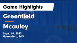 Greenfield  vs Mcauley Game Highlights - Sept. 16, 2023