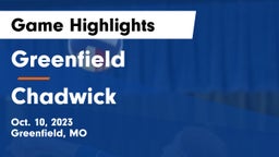 Greenfield  vs Chadwick Game Highlights - Oct. 10, 2023