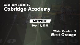 Matchup: Oxbridge Academy vs. West Orange  2016