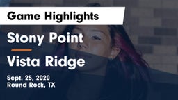 Stony Point  vs Vista Ridge  Game Highlights - Sept. 25, 2020