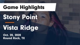 Stony Point  vs Vista Ridge  Game Highlights - Oct. 20, 2020