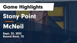 Stony Point  vs McNeil  Game Highlights - Sept. 23, 2022