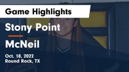 Stony Point  vs McNeil  Game Highlights - Oct. 18, 2022