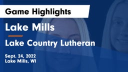 Lake Mills  vs Lake Country Lutheran  Game Highlights - Sept. 24, 2022