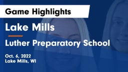 Lake Mills  vs Luther Preparatory School Game Highlights - Oct. 6, 2022