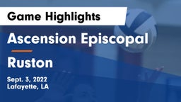Ascension Episcopal  vs Ruston  Game Highlights - Sept. 3, 2022