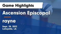 Ascension Episcopal  vs rayne  Game Highlights - Sept. 28, 2022