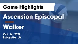 Ascension Episcopal  vs Walker  Game Highlights - Oct. 16, 2022