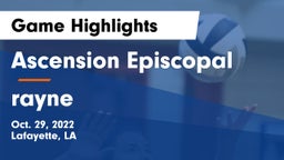 Ascension Episcopal  vs rayne Game Highlights - Oct. 29, 2022
