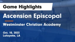 Ascension Episcopal  vs Westminster Christian Academy  Game Highlights - Oct. 10, 2023