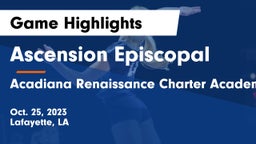 Ascension Episcopal  vs Acadiana Renaissance Charter Academy Game Highlights - Oct. 25, 2023