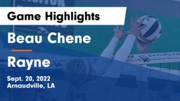 Beau Chene  vs Rayne Game Highlights - Sept. 20, 2022