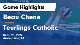 Beau Chene  vs Teurlings Catholic  Game Highlights - Sept. 28, 2022