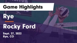 Rye  vs Rocky Ford  Game Highlights - Sept. 27, 2022