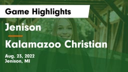 Jenison   vs Kalamazoo Christian  Game Highlights - Aug. 23, 2022
