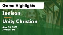 Jenison   vs Unity Christian  Game Highlights - Aug. 23, 2022