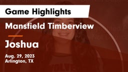 Mansfield Timberview  vs Joshua Game Highlights - Aug. 29, 2023