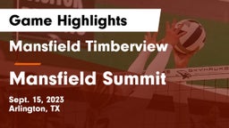 Mansfield Timberview  vs Mansfield Summit  Game Highlights - Sept. 15, 2023