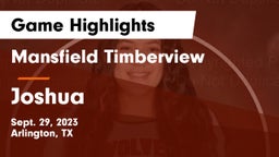 Mansfield Timberview  vs Joshua  Game Highlights - Sept. 29, 2023
